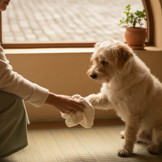 ¿Cómo limpio las patitas de mi perrito después del paseo en Quito?